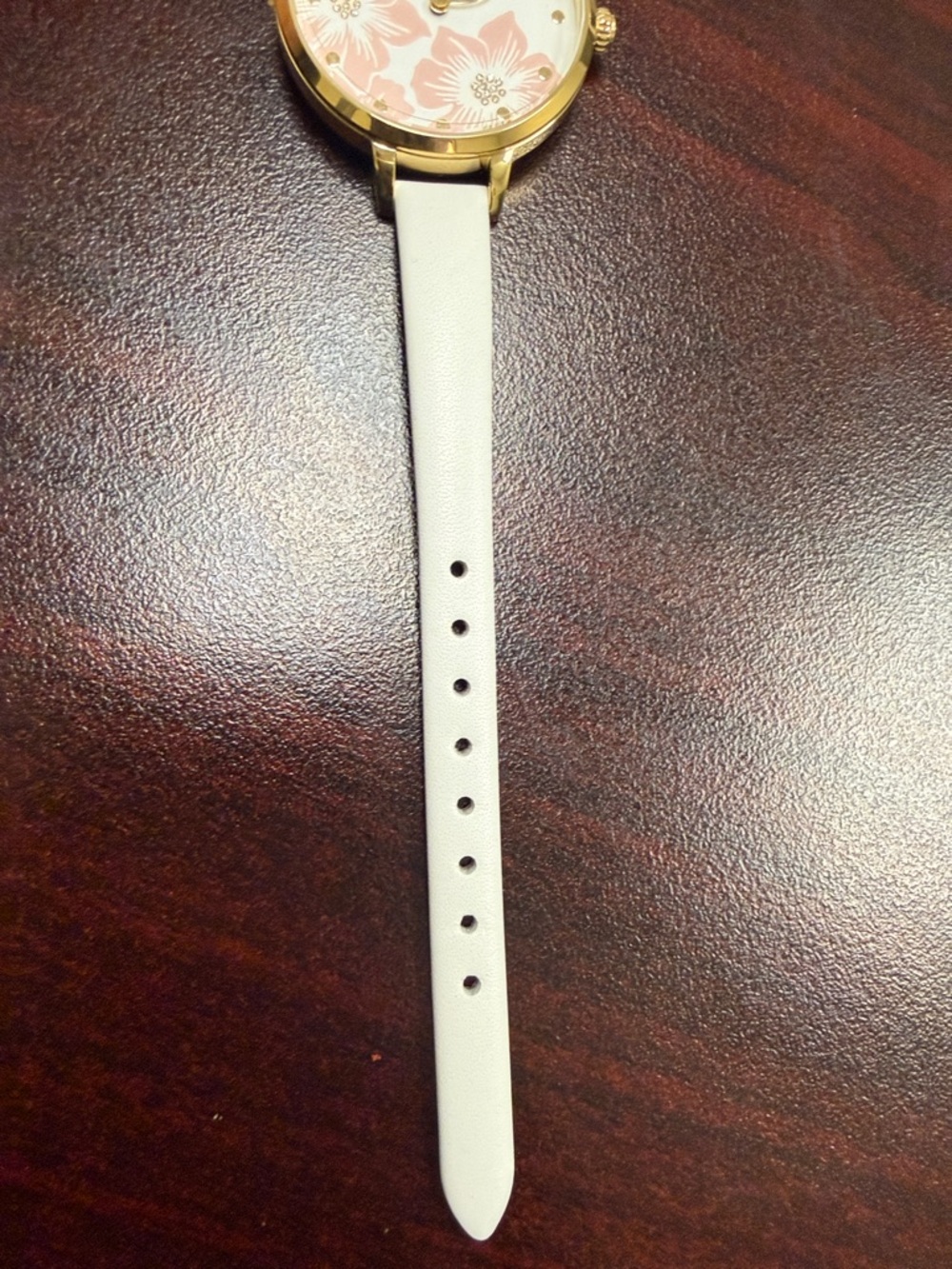 kate spade White and Pink Floral Dial Gold-Tone Women's Watch - Picture 5 of 7